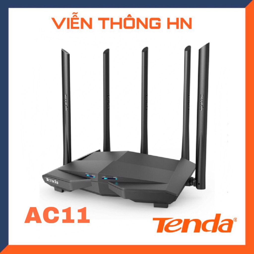 Bộ Phát Wifi Tenda AC11 AC 1200 Mp 6 anten  - modem wifi 6 râu phát sóng xuyên tường - vienthonghn