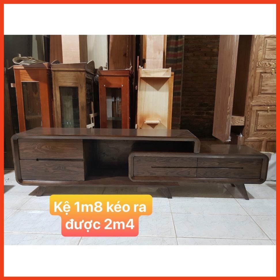 Kệ tivi thông minh gỗ sồi thông minh tăng giảm kích thước 1,8 mét đến 2,4 mét !