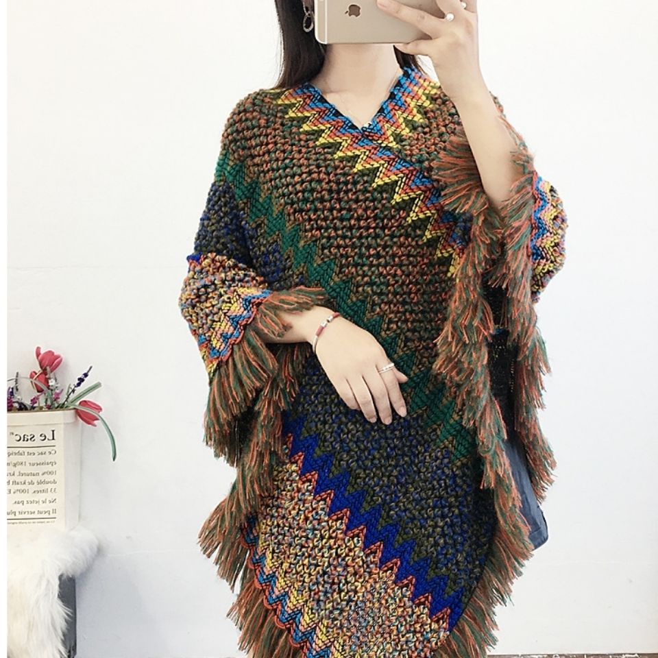 Áo choàng dài phối tua rua phong cách cổ điển thời trang xuân thu cho nữ
 | BigBuy360 - bigbuy360.vn