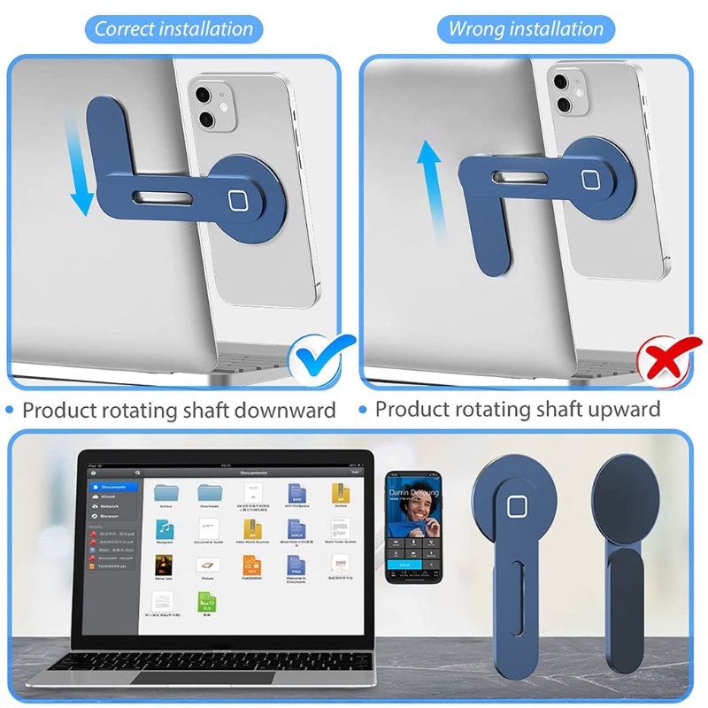 Giá đỡ điện thoại/ laptop bằng kim loại từ tính có thể gấp gọn tiện dụng cho văn phòng