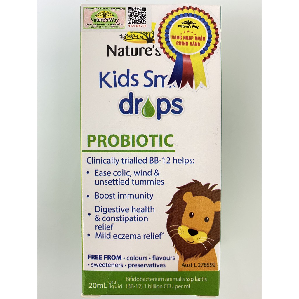 Nature's Way Kids Smart Drops Probiotic Men Vi Sinh Hiệu Quả Cho Bé