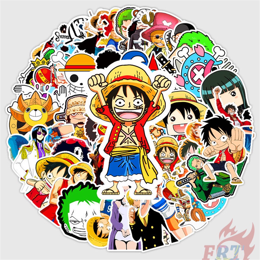 ❉ One Piece Series 04 Stickers ❉ 50Pcs/Set Anime DIY Fashion Waterproof  Mixed Luggage Laptop Skateboard Doodle Decals Stickers