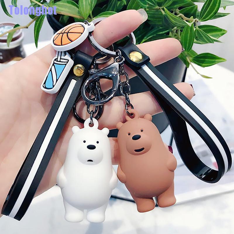 Tolonghot> we bare bears keyrings ice bear key chain lanyard bag pendants ornaments collect