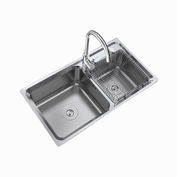 FU501 Chậu rửa chén bát, bồn rửa chén bát inox 304 không gỉ 2 ngăn có khe cắm dao, bồn rửa nhà bếp shopbenbo