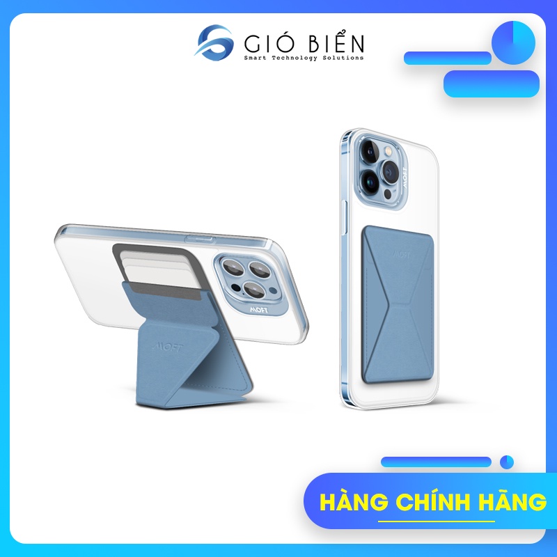 Giá đỡ điện thoại + ví đựng thẻ hỗ trợ sạc không dây cho iPhone 12, Iphone 13 Series MOFT Snap-on Stand and Wallet