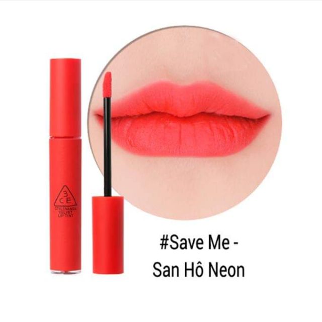 Son kem lì 3ce Velvet Lip Tint # Save me # San hô Neon | BigBuy360 - bigbuy360.vn