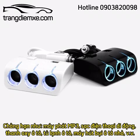 Bộ Chia Tẩu Sạc Ô Tô 3 Cổng Olesson Tẩu Chia Sạc 2 Cổng Usb Sạc Điện Thoại Ô Tô Trangdiemxe 3 By-281 | BigBuy360 - bigbuy360.vn