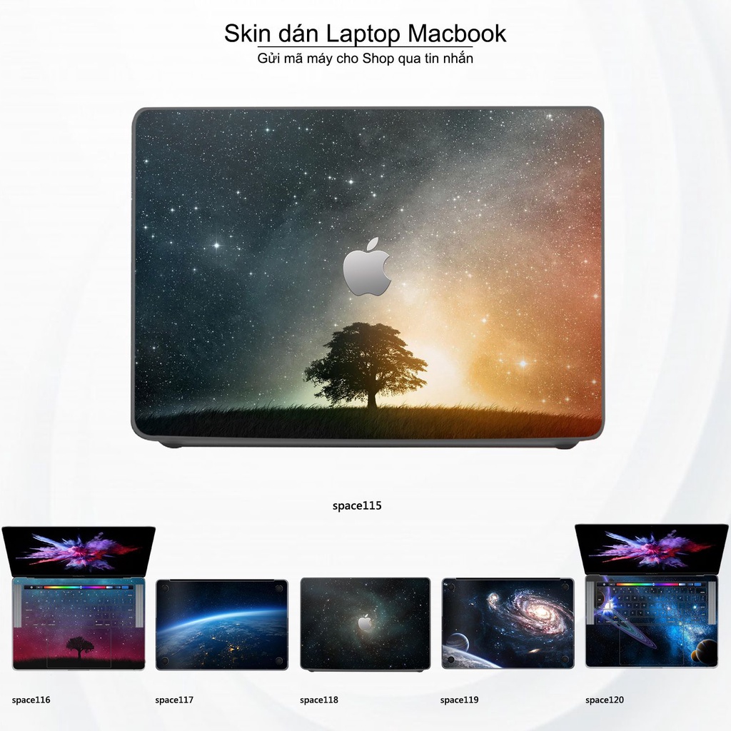 Skin dán Macbook mẫu không gian (đã cắt sẵn, inbox mã máy cho shop)