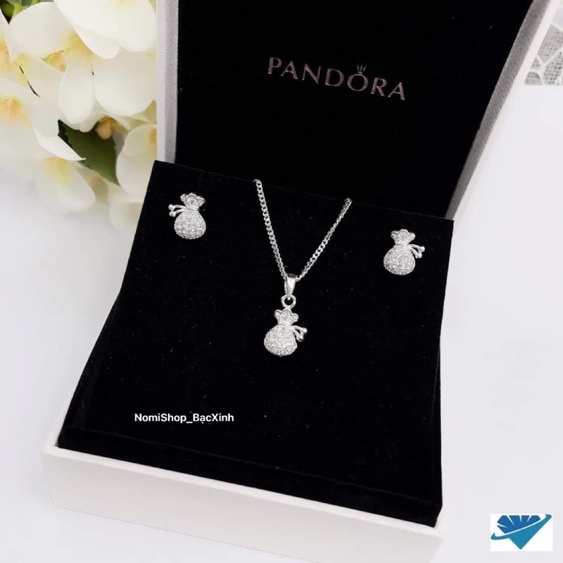 Set Bạc túi tiền xinh, gắn đá lấp lánh may mắn tài lộc Mainomi Shop Bạc Xinh