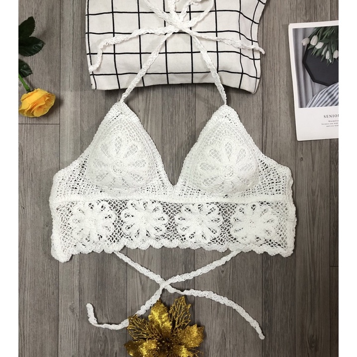 Áo bra len móc nhiều kiểu mặc đi biển⚡️bikini hot