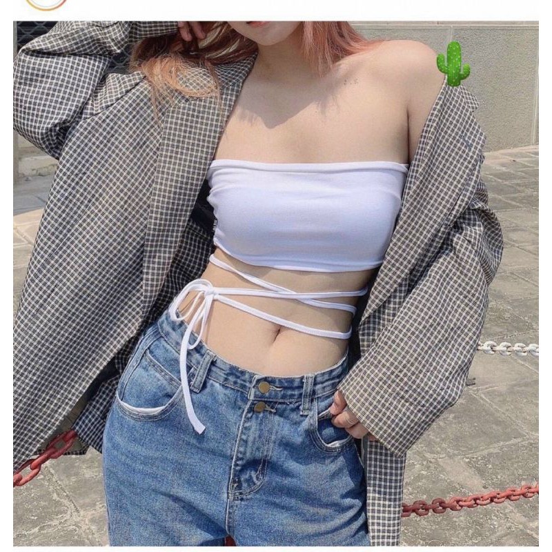 [ Mã FAGET5K giảm 5K đơn bất kỳ] 🍓🍓Áo croptop cột dây có mút ngực mang được nhiều kiểu