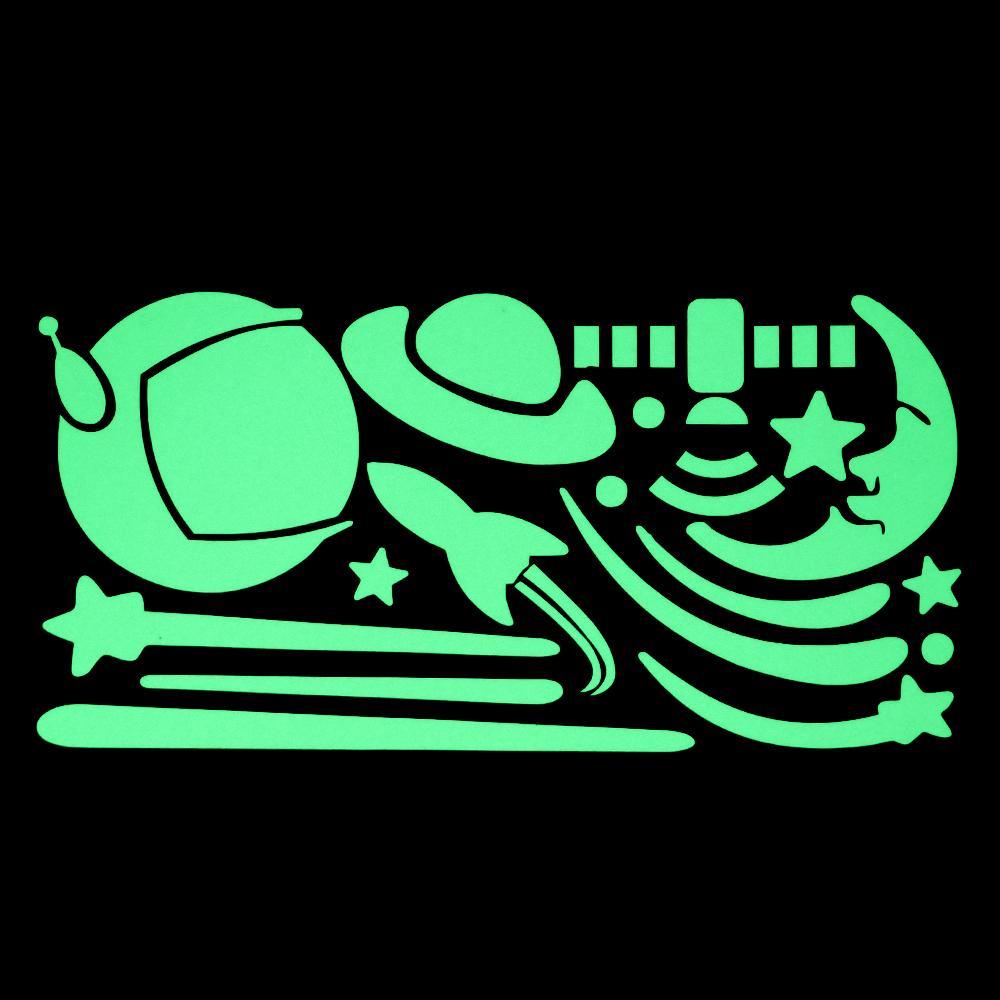 Đề Can Dán Tường Dạ Quang Hình Tàu Vũ Trụ Phát Sáng Trong Đêm Cho Phòng Ngủ Của Bé