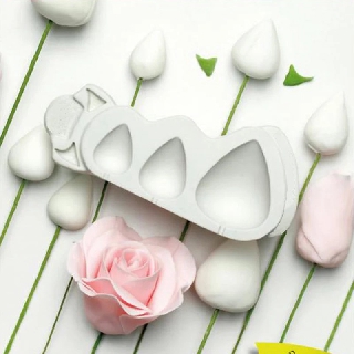 Khuôn silicone trong dẻo nặn nụ hoa hồng nhiều size
