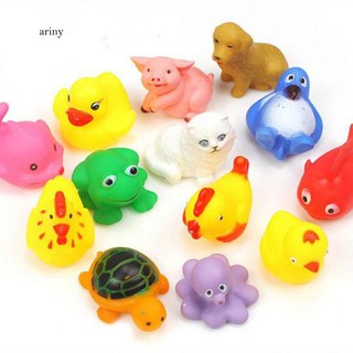 ♞13Pcs Cute Soft Float Sqeeze Sound Animals Baby Kids Wash Bath Play Toys