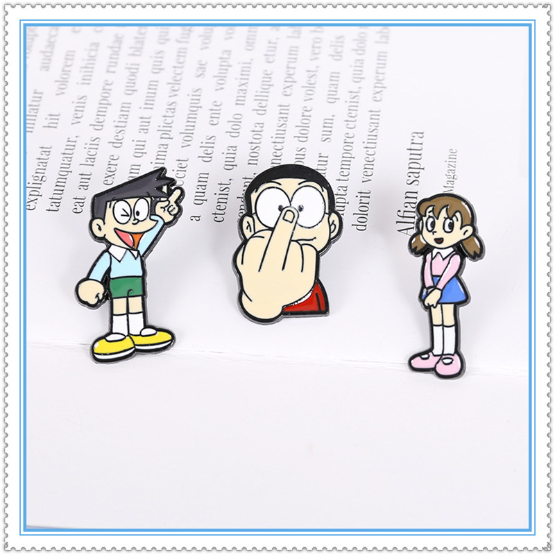 Ghim cài hình Doraemon series 01 Nobita thời trang dùng cài áo/ balo