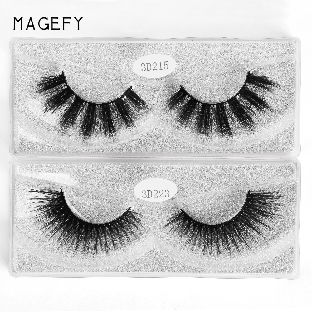 Cặp lông mi giả MAGEFY 3D trang điểm tự nhiên hình chữ thập dày