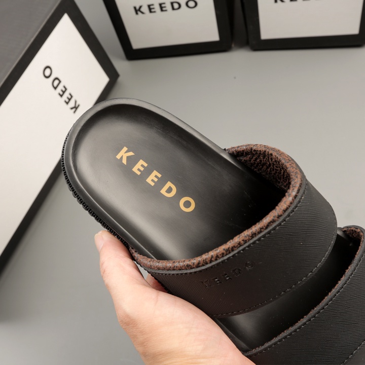 Dép nam quai ngang xịn hai quai mới, Dép da giá tốt KD912