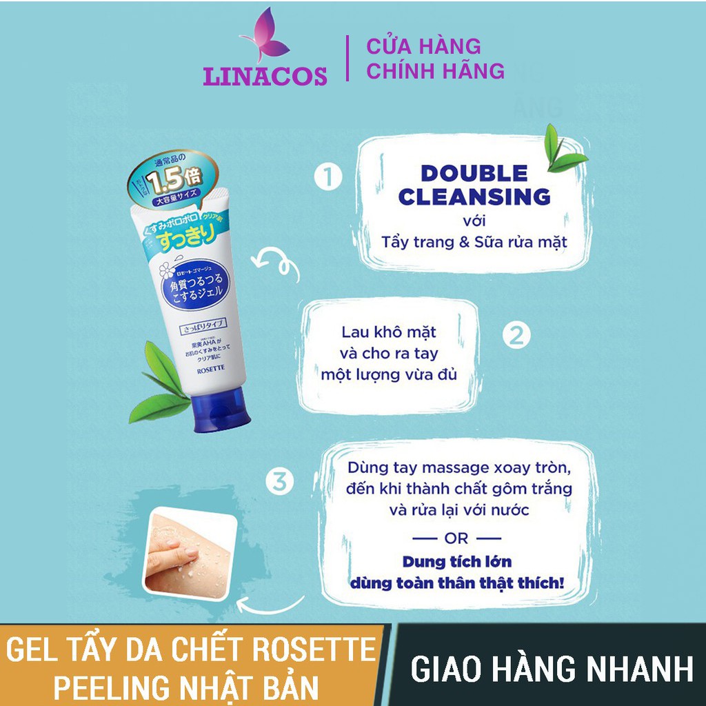 Gel tẩy tế bào chết Rosette Peeling Gel Nhật Bản, Tẩy da chết Rosette giúp da sạch và sáng mịn - LINACOS