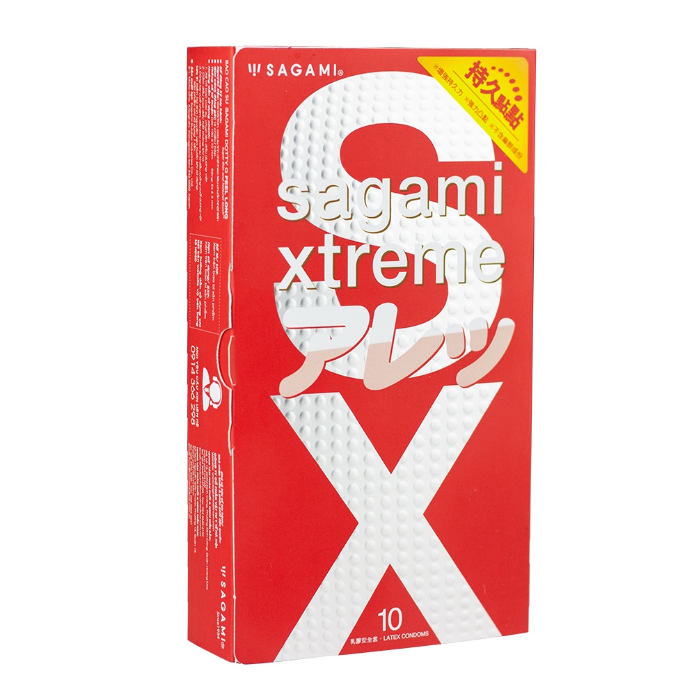 COMBO Bao Cao Su SAGAMI CÓ GAI 3 hộp 30 chiếc - Sagami Super Dot 009 + Xtreme White Box + Feel Long