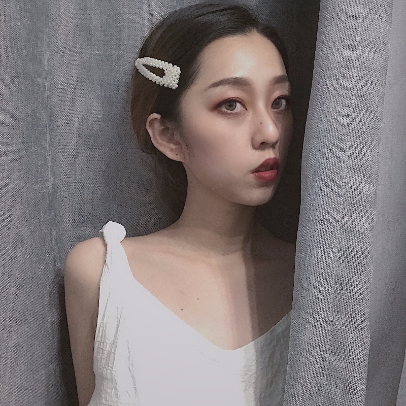 Kẹp Tóc Bang Hình Vuông / Tam Giác Đính Ngọc Trai / Thỏ Kiểu Hàn Quốc Đơn Giản Hàng Ngày