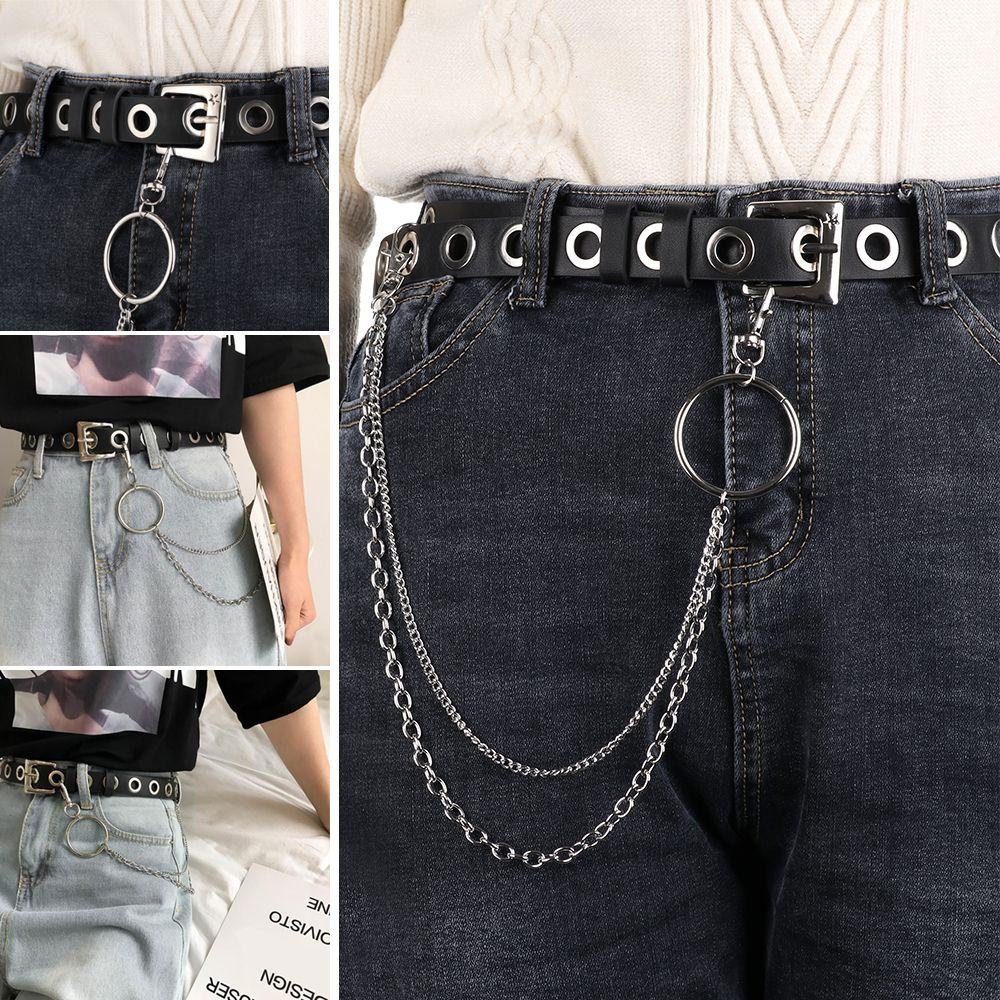 ORIENTLII Dây Nịt Da PU Đính Tua Rua Phong Cách Rock