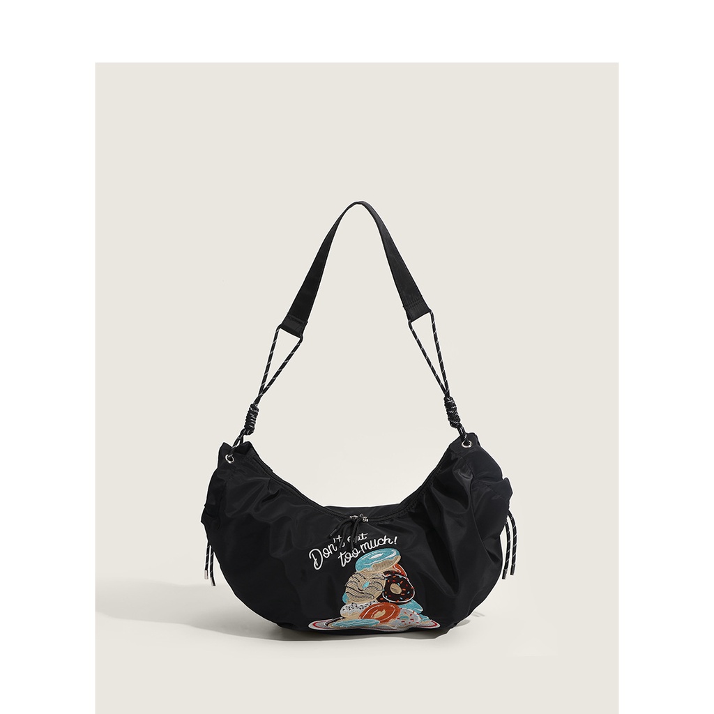 Túi Đeo Chéo Thêu Hình Bánh Donut Sức Chứa Lớn Thời Trang Mùa Hè Dành Cho Nữ