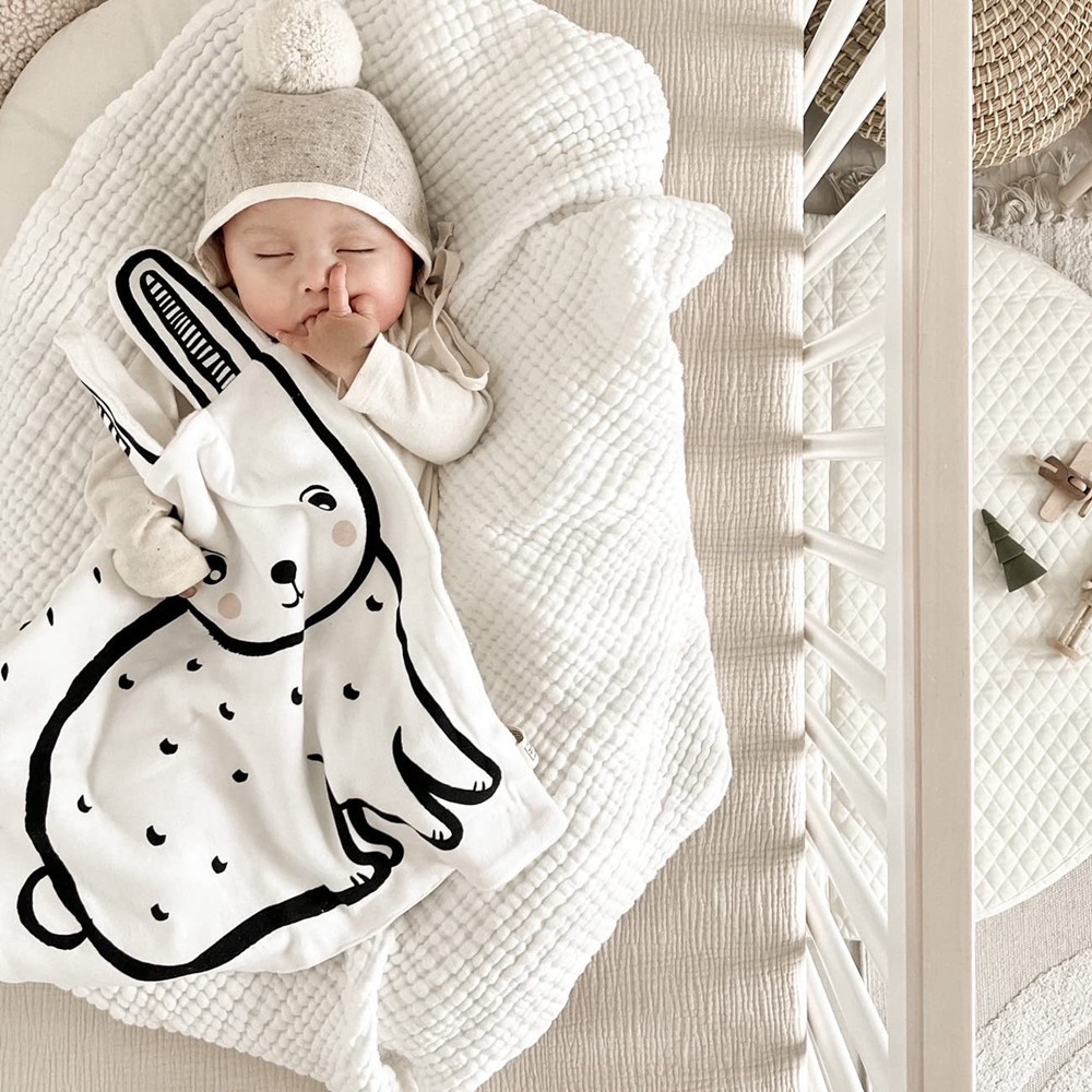 Mybabylive Khăn Tắm Hai Lớp Hình Thỏ Có Thể Cắn Miệng Cho Bé