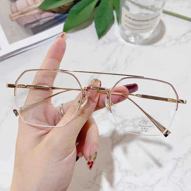 Mắt Kính Gọng Tròn Chống Tia Bức Xạ Phong Cách Hàn Quốc