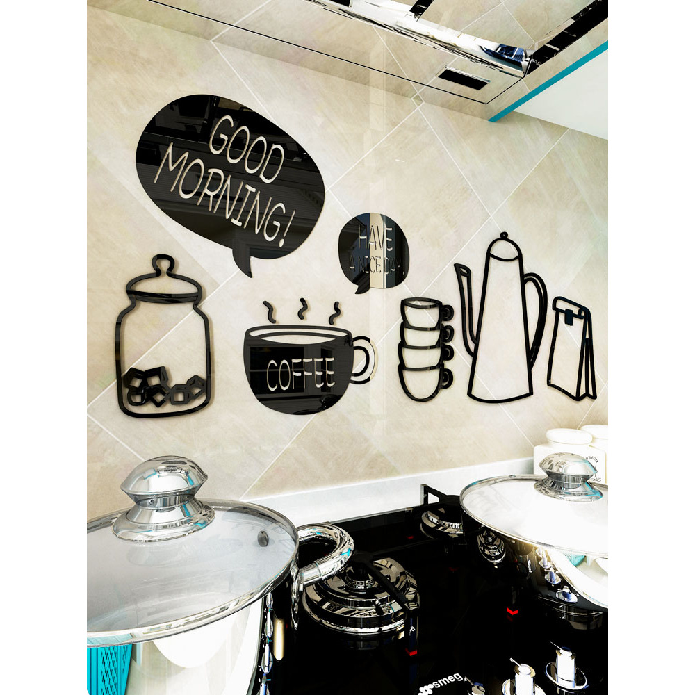 Tranh dán tường mica 3d decor khổ lớn phong cách hiện đại trang trí nhà bếp, quán ăn, trà sữa Nhiều Size - EPeBen