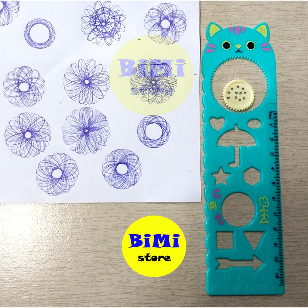 Thước hình vẽ được hoa văn spirograph giá rẻ - BiMi store