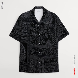 Áo sơ mi nam họa tiết Paisley áo sơ mi nam tay ngắn cổ vest áo sơ mi nam dạo phố - HW286