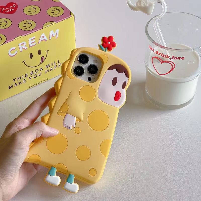 Ốp Điện Thoại Silicon Mềm Chống Sốc Họa Tiết Cô Gái Và Hoa Hoạt Hình Cho iPhone 6 7 8Plus X XSMAX XR 11 12 13promax