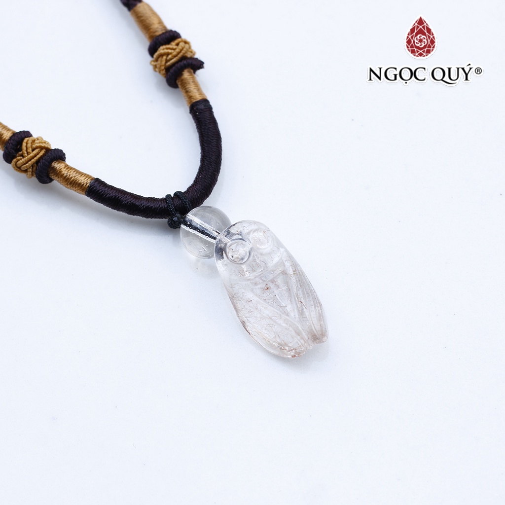 Mặt dây chuyền con ve ngọc thiền TA tóc đỏ cam - Ngọc Quý