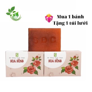 Xà bông hoa hồng sinh dược 100% thiên nhiên , xà bông giảm mụn lưng sáng da hữu cơ