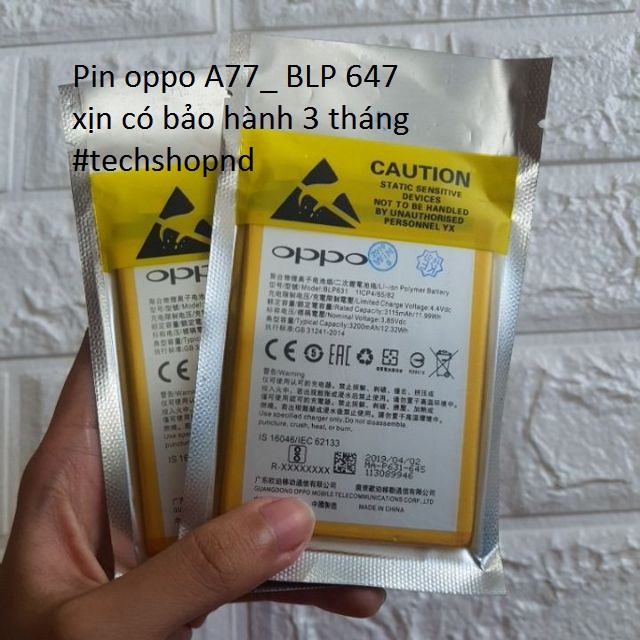 Pin oppo A77_ BLP 647 xịn có bảo hành 3 tháng