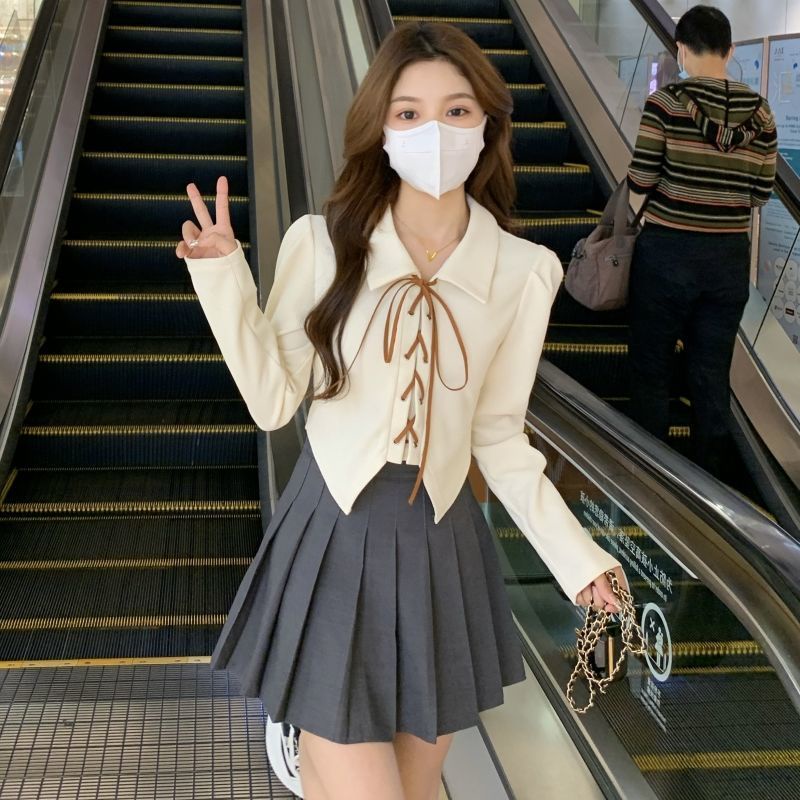 Áo sơ mi IELGY cổ polo tay ngắn dáng ôm thời trang mùa hè xinh xắn cho nữ