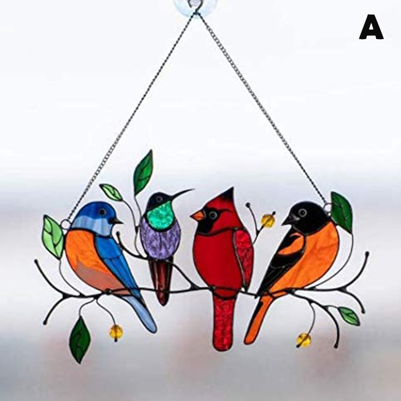 【NEW】Trang trí nhà cửa Garden Wrought Iron Bird Ornaments Colorful Bird Home Decor#YHYT