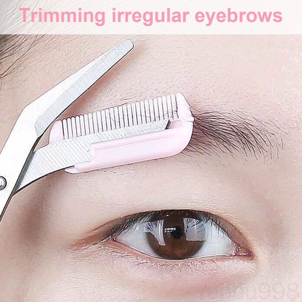[Hàng mới về] Kéo cắt tỉa lông mày kèm lược chải thích hợp cho người mới bắt đầu