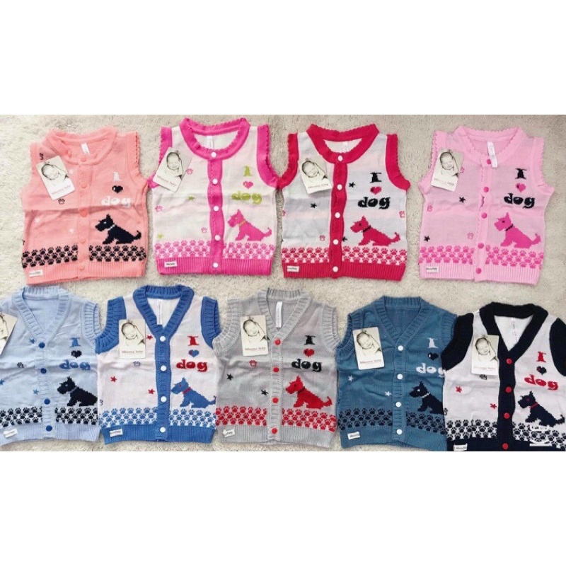 Áo gile len sơ sinh i love dog (3-6kg) hãng momma baby