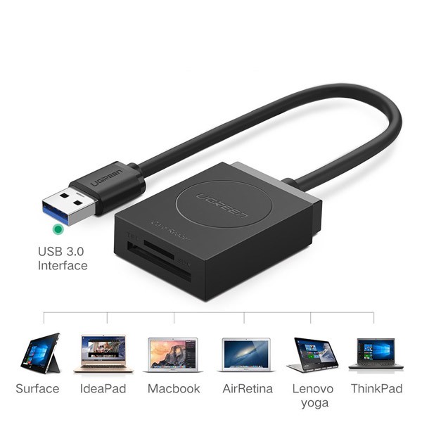 Bộ chuyển đổi Đầu đọc thẻ nhớ Micro SD/ SD chuẩn USB 3.0 Ugreen 20250