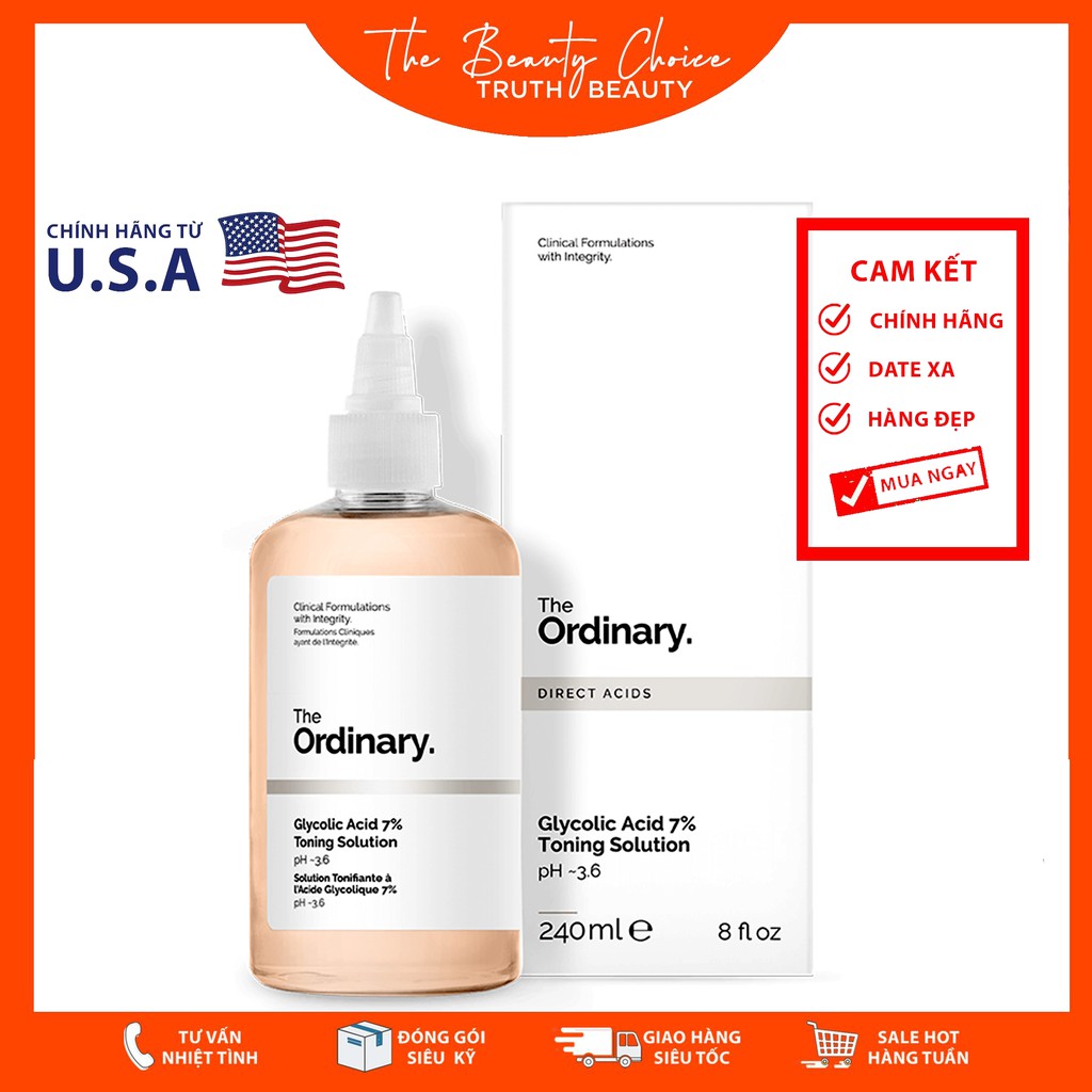 Nước cân bằng The Ordinary Glycolic Acid 7% Toning Solution (240mL)