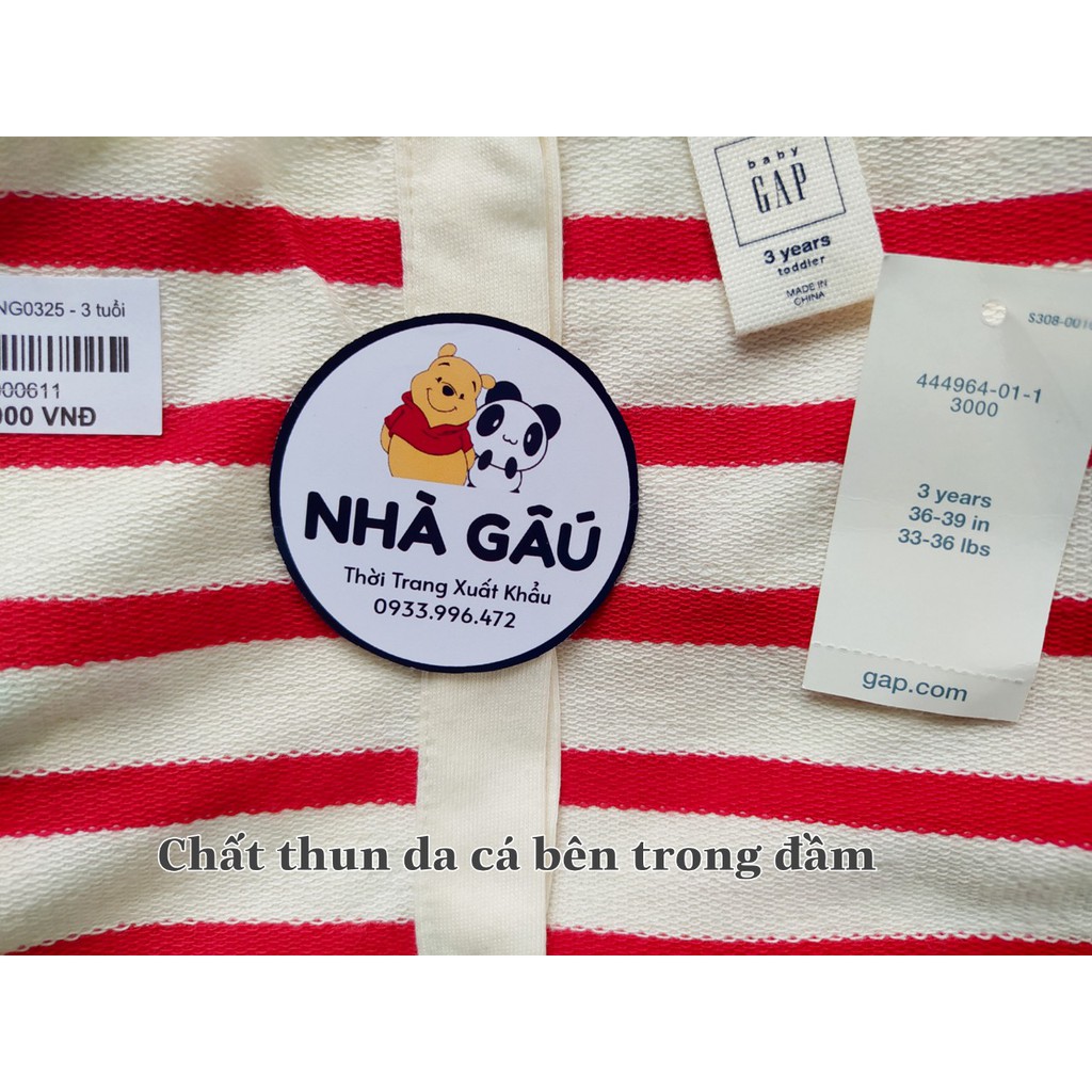 Đầm sọc ngang đỏ xuất khẩu bé gái GA* NG0325
