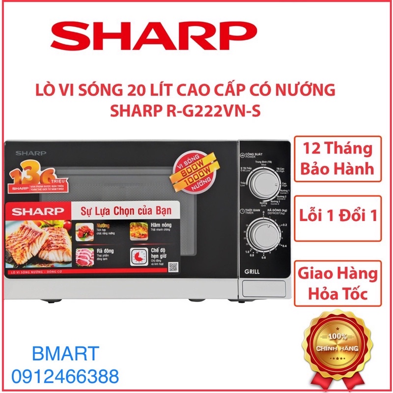 [Hỏa tốc 1 giờ] [FREESHIP] Lò Vi Sóng Sharp cơ R205VNS | R-20A1(S)VN [ Hàng Chính Hãng THÁI LAN - BH 1 năm ]