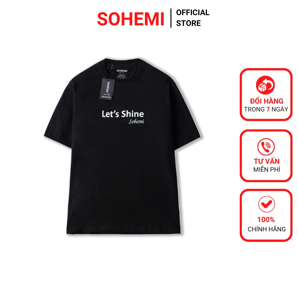 Áo Thun Tay Lỡ Form Rộng Let's Shine SOHEMI cotton 100% 4 chiều cao cấp