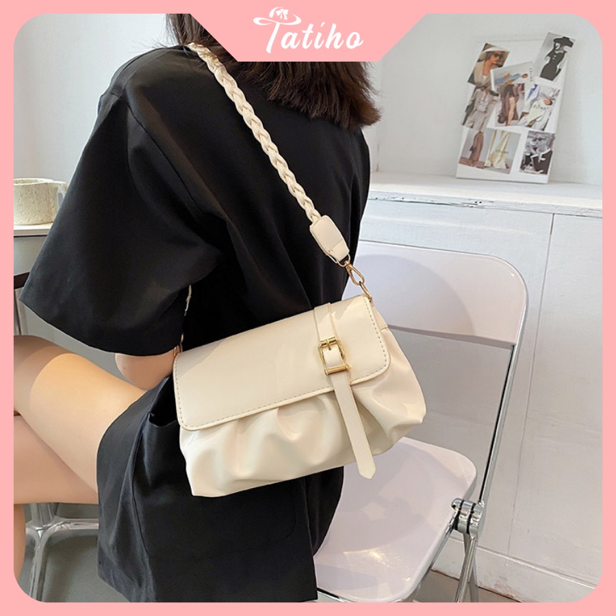 Túi Xách Đeo Chéo (Túi Xách Nữ) Phối Nhúng Bèo Xếp Ly Phong Cách Thời Trang Hiện Đại - Tatiho - Mã TUI61