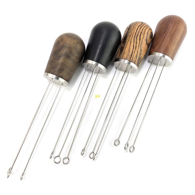1 Cây Khuấy Cà Phê Espresso Bằng Thép Không Gỉ Tay Cầm Gỗ Hồng Mộc