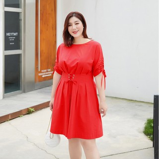 Đầm cổ tròn vạt chéo khóa - vbeo228