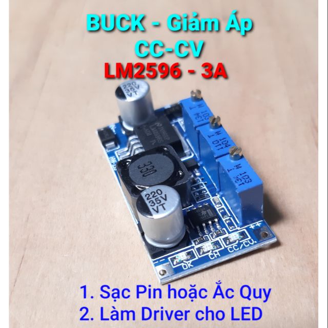 Mạch Giảm Áp Quản lý sạc Pin - Ắc Quy LM2596 3A