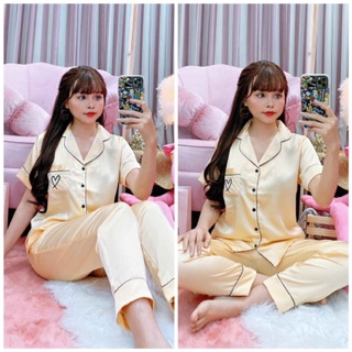 Satin tay ngắn quần dài