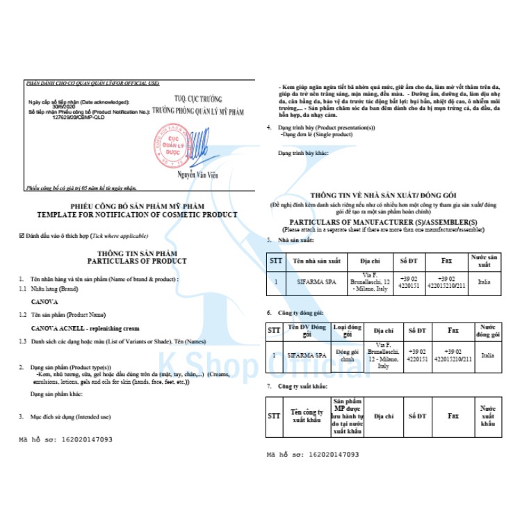 Kem ngừa mụn giảm mụn CANOVA Acnell 50mL hỗ trợ giảm viêm, giảm tiết bã nhờn làm dịu, tái tạo da | BigBuy360 - bigbuy360.vn
